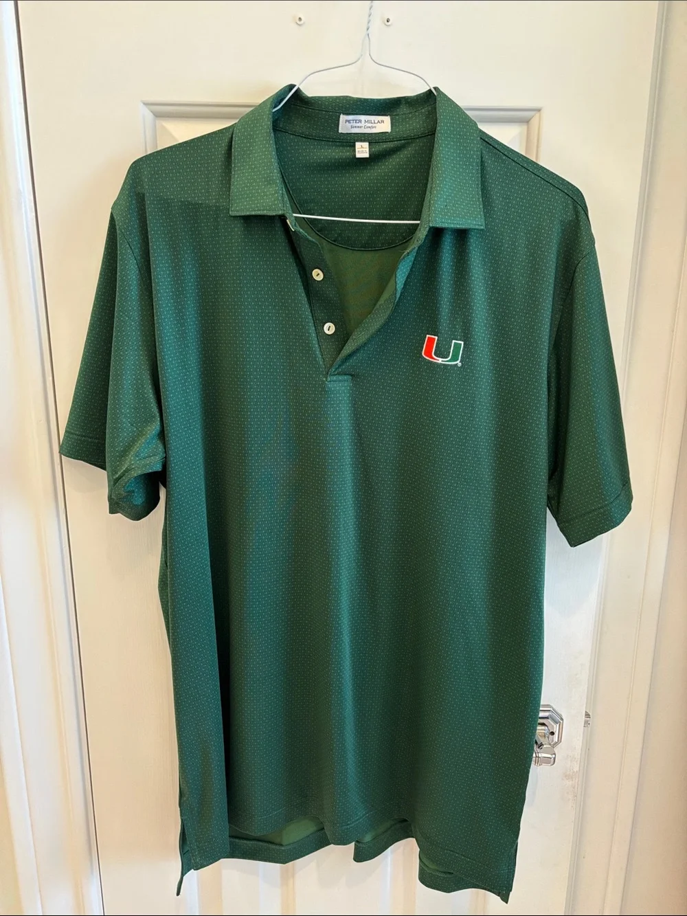 Peter Millar Men's Dark Green Polo University of Miami Polo